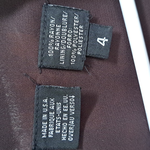 Liz Claiborne Fall Leaf Design Sheer Overlay Layered Maxi Dress. Size 4 - Picture 11 of 12